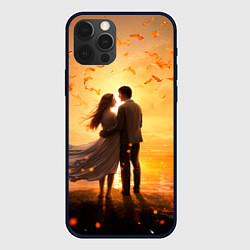 Чехол для iPhone 12 Pro Влюбленная пара на закате, цвет: 3D-черный