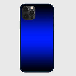 Чехол для iPhone 12 Pro Градиент чёрно-сине-чёрный, цвет: 3D-черный