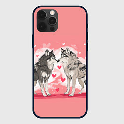 Чехол для iPhone 12 Pro Влюбленные волки 14 февраля, цвет: 3D-черный