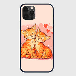 Чехол для iPhone 12 Pro Влюбленные рыжики котики 14 февраля, цвет: 3D-черный