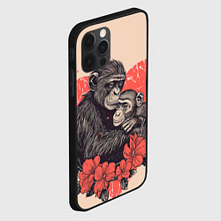 Чехол для iPhone 12 Pro Влюбленные обезьяны 14 февраля, цвет: 3D-черный — фото 2