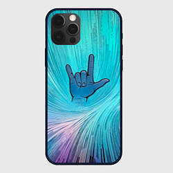 Чехол для iPhone 12 Pro Рок жест коза, цвет: 3D-черный
