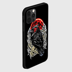 Чехол для iPhone 12 Pro Черный ворон красная луна, цвет: 3D-черный — фото 2