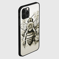 Чехол для iPhone 12 Pro Майский шмель на цветах сепия, цвет: 3D-черный — фото 2