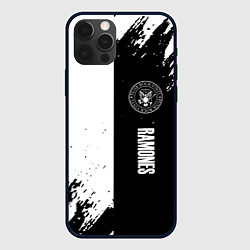 Чехол для iPhone 12 Pro Ramones краски абстракция, цвет: 3D-черный