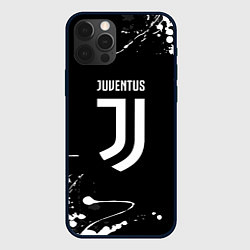 Чехол для iPhone 12 Pro Juventus краски белые, цвет: 3D-черный