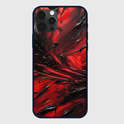 Чехол для iPhone 12 Pro Чёрная и красная субстанция, цвет: 3D-черный