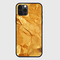 Чехол для iPhone 12 Pro Золотая поверхность камня, цвет: 3D-черный