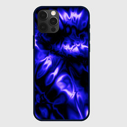 Чехол для iPhone 12 Pro Абстракция чёрно-синий шёлк, цвет: 3D-черный