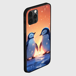 Чехол для iPhone 12 Pro Романтичная пара пингвинов, цвет: 3D-черный — фото 2