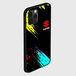 Чехол для iPhone 12 Pro Suzuki краски абстрактные, цвет: 3D-черный — фото 2