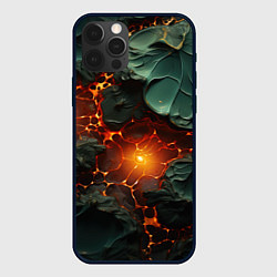Чехол для iPhone 12 Pro Объемная текстура и лава, цвет: 3D-черный