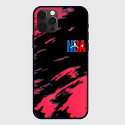 Чехол для iPhone 12 Pro NBA краски текстура, цвет: 3D-черный