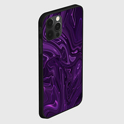 Чехол для iPhone 12 Pro Абстакция на темно фиолетовом, цвет: 3D-черный — фото 2