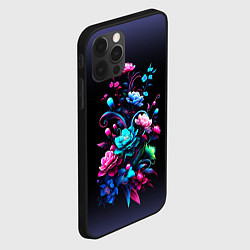 Чехол для iPhone 12 Pro Цветы - нейросеть, цвет: 3D-черный — фото 2