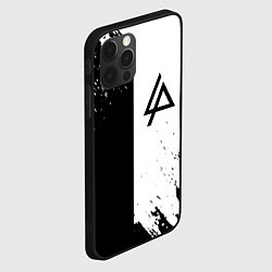 Чехол для iPhone 12 Pro Linkin park краски чёрнобелый, цвет: 3D-черный — фото 2
