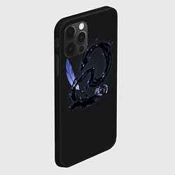 Чехол для iPhone 12 Pro Китайский дракон из чернил, цвет: 3D-черный — фото 2