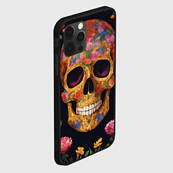 Чехол для iPhone 12 Pro Bright colors and skull, цвет: 3D-черный — фото 2