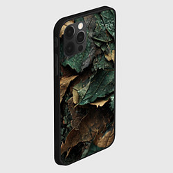 Чехол для iPhone 12 Pro Реалистичный камуфляж из листьев, цвет: 3D-черный — фото 2