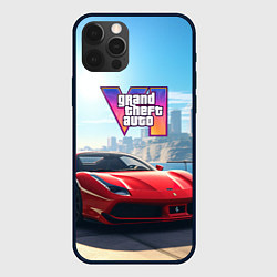 Чехол для iPhone 12 Pro GTA 6 logo auto, цвет: 3D-черный