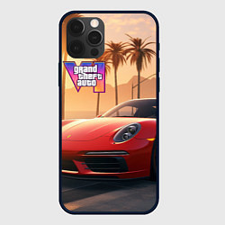 Чехол для iPhone 12 Pro GTA 6 logo auto style, цвет: 3D-черный