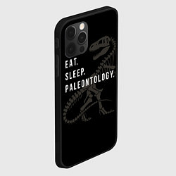 Чехол для iPhone 12 Pro Eat sleep paleontology, цвет: 3D-черный — фото 2