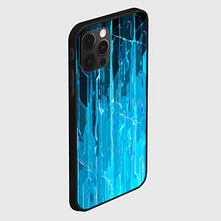 Чехол для iPhone 12 Pro Белые линии на синем фоне, цвет: 3D-черный — фото 2