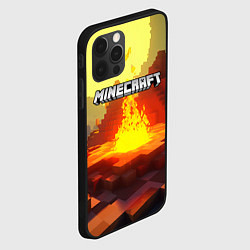 Чехол для iPhone 12 Pro Minecraft костер и лого, цвет: 3D-черный — фото 2