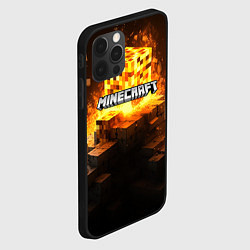 Чехол для iPhone 12 Pro Minecraft огненный куб, цвет: 3D-черный — фото 2