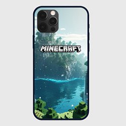 Чехол для iPhone 12 Pro Minecraft logo map, цвет: 3D-черный