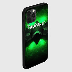 Чехол для iPhone 12 Pro Palworld logo green dark, цвет: 3D-черный — фото 2