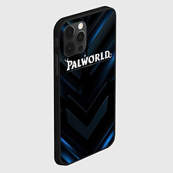 Чехол для iPhone 12 Pro Palworld logo blue neon abstract black, цвет: 3D-черный — фото 2