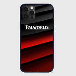 Чехол для iPhone 12 Pro Palworld logo black red abstract, цвет: 3D-черный