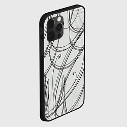 Чехол для iPhone 12 Pro Монохромные завитки, цвет: 3D-черный — фото 2