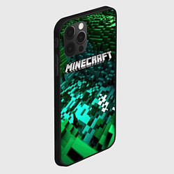 Чехол для iPhone 12 Pro Minecraft logo в стиле киберпанк, цвет: 3D-черный — фото 2