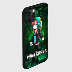 Чехол для iPhone 12 Pro Minecraft девушка в зеленом мире, цвет: 3D-черный — фото 2