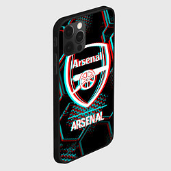 Чехол для iPhone 12 Pro Arsenal FC в стиле glitch на темном фоне, цвет: 3D-черный — фото 2