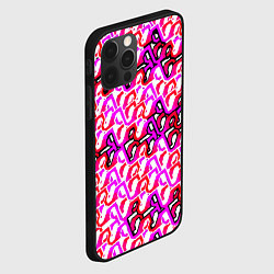 Чехол для iPhone 12 Pro Розовый узор и белая обводка, цвет: 3D-черный — фото 2