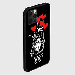 Чехол для iPhone 12 Pro Гном с сердечками, цвет: 3D-черный — фото 2