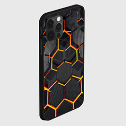 Чехол для iPhone 12 Pro Нано соты шестиугольник, цвет: 3D-черный — фото 2