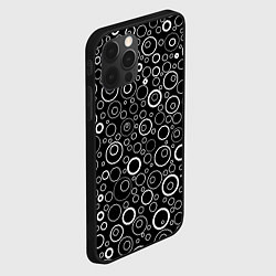 Чехол для iPhone 12 Pro Чёрный паттерн пузырьки, цвет: 3D-черный — фото 2
