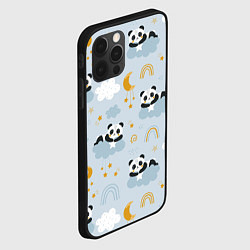 Чехол для iPhone 12 Pro Панда на облаках, цвет: 3D-черный — фото 2