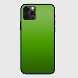 Чехол для iPhone 12 Pro Градиент яблочный зелёный, цвет: 3D-черный