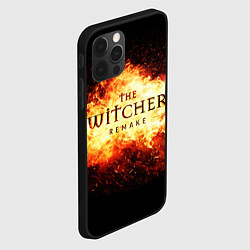 Чехол для iPhone 12 Pro The Witcher Remake в пламени огня, цвет: 3D-черный — фото 2