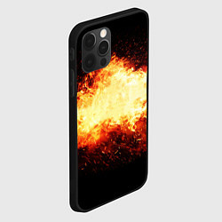 Чехол для iPhone 12 Pro Огненное пламя на черном фоне, цвет: 3D-черный — фото 2