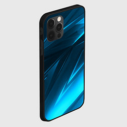 Чехол для iPhone 12 Pro Geometry stripes neon color, цвет: 3D-черный — фото 2