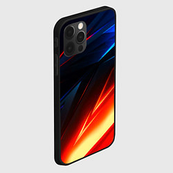 Чехол для iPhone 12 Pro Geometry stripes neon steel, цвет: 3D-черный — фото 2