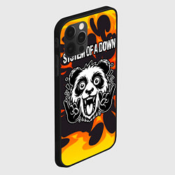 Чехол для iPhone 12 Pro System of a Down рок панда и огонь, цвет: 3D-черный — фото 2