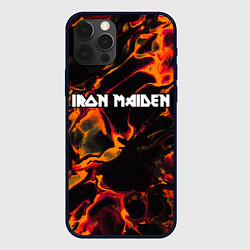 Чехол для iPhone 12 Pro Iron Maiden red lava, цвет: 3D-черный