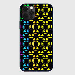 Чехол для iPhone 12 Pro Marshmello градиент колор, цвет: 3D-черный